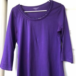 Coldwater Creek Purple 3/4 Sleeve Top